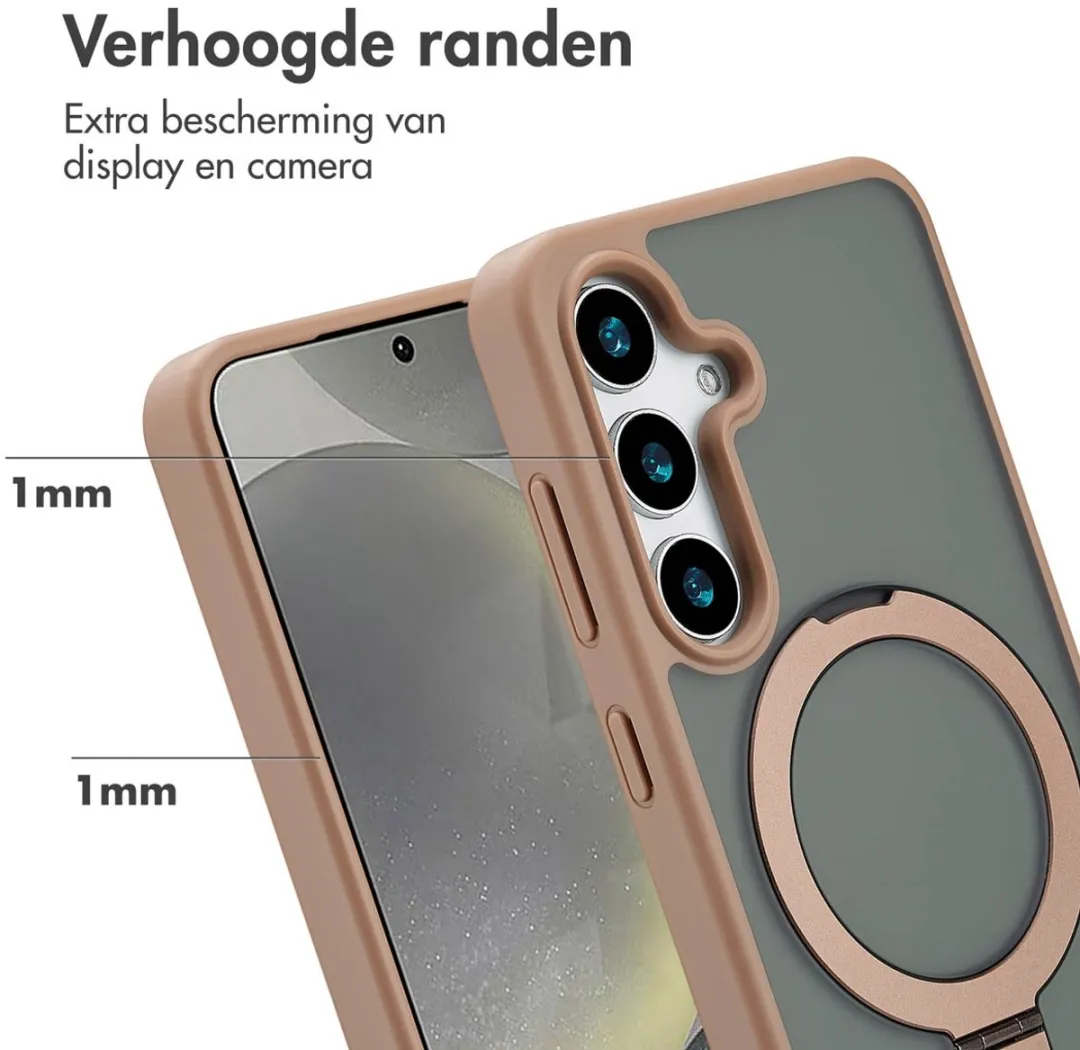Accezz Hoesje Samsung Galaxy S24 Magnetische Ring - Bruin
