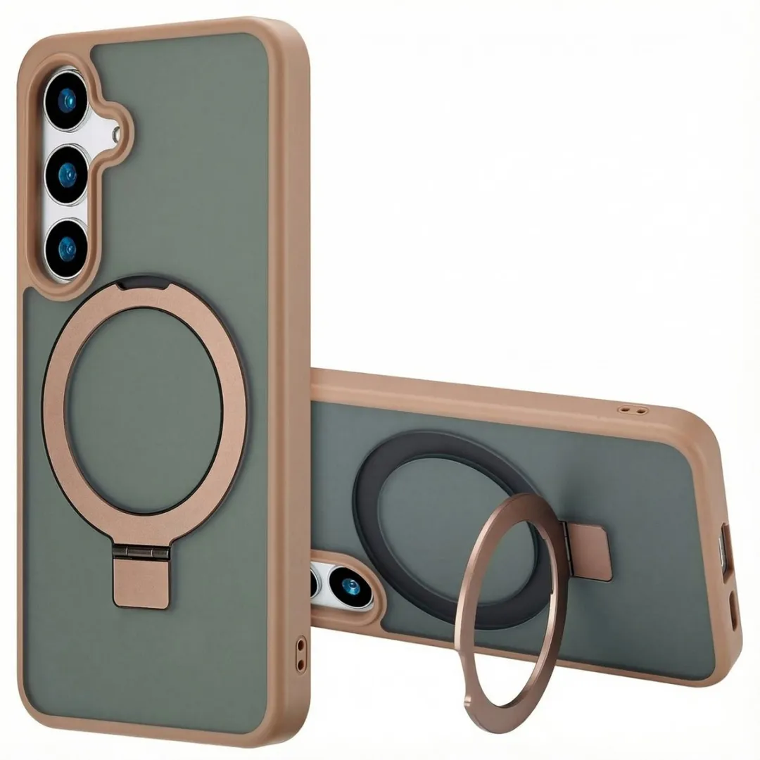 Accezz Hoesje Samsung Galaxy S24 Magnetische Ring - Bruin