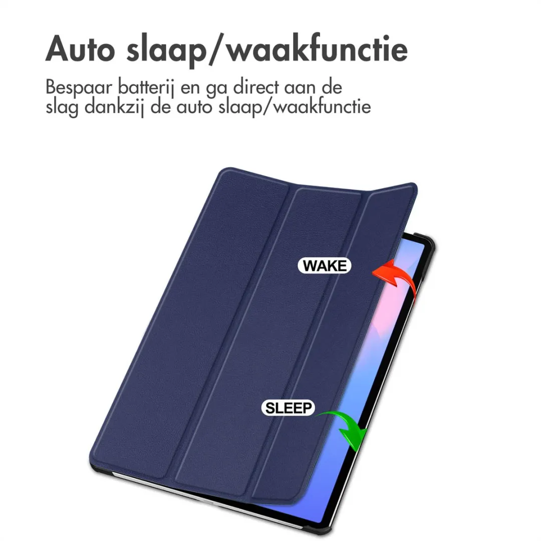 imoshiion Tablethoes Samsung Galaxy Tab S10 FE Plus - Trifold Bookcase - 13.1" - Donkerblauw