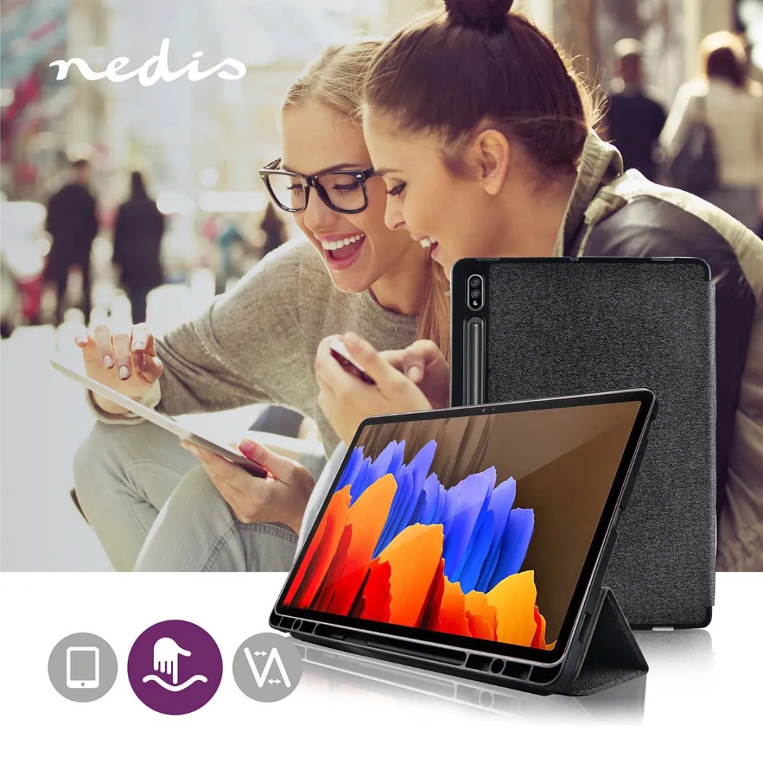 Nedis TCVR10008GY Folio-hoes - Samsung Galaxy Tab S7+ - 12.4" - Grijs/Zwart