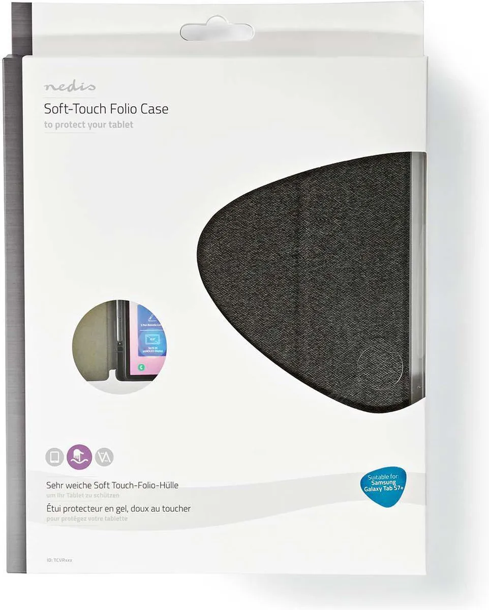 Nedis TCVR10008GY Folio-hoes - Samsung Galaxy Tab S7+ - 12.4" - Grijs/Zwart - afbeelding 6 van 6