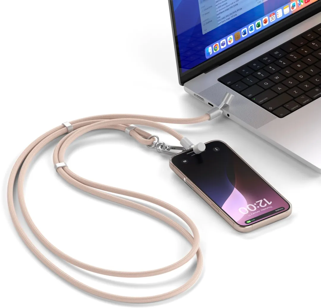 Satechi OntheGo Crossbody Lanyard USB-C Kabel - Roze