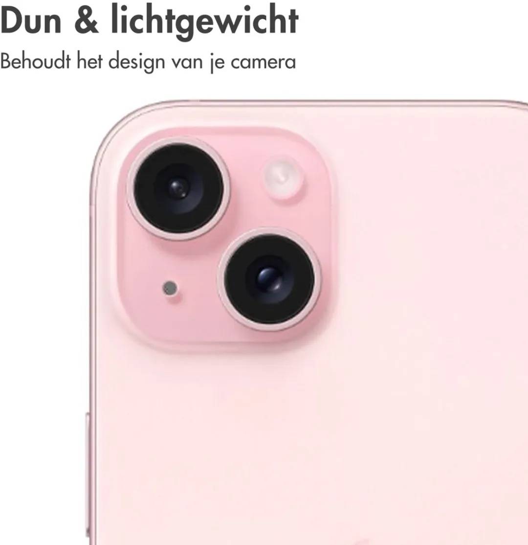 Imoshion Camera Lens Protector Apple iPhone 15/Plus - 2 Stuks - Roze