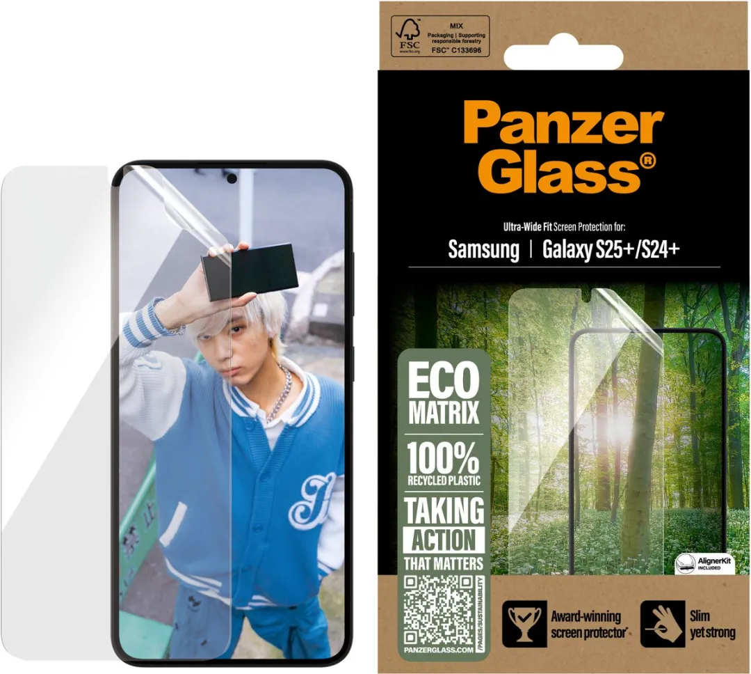 PanzerGlass Matrix Recycled Ultra-Wide Screenprotector PGRMUWFG37942 - Samsung Galaxy S25 Plus - afbeelding 3 van 6