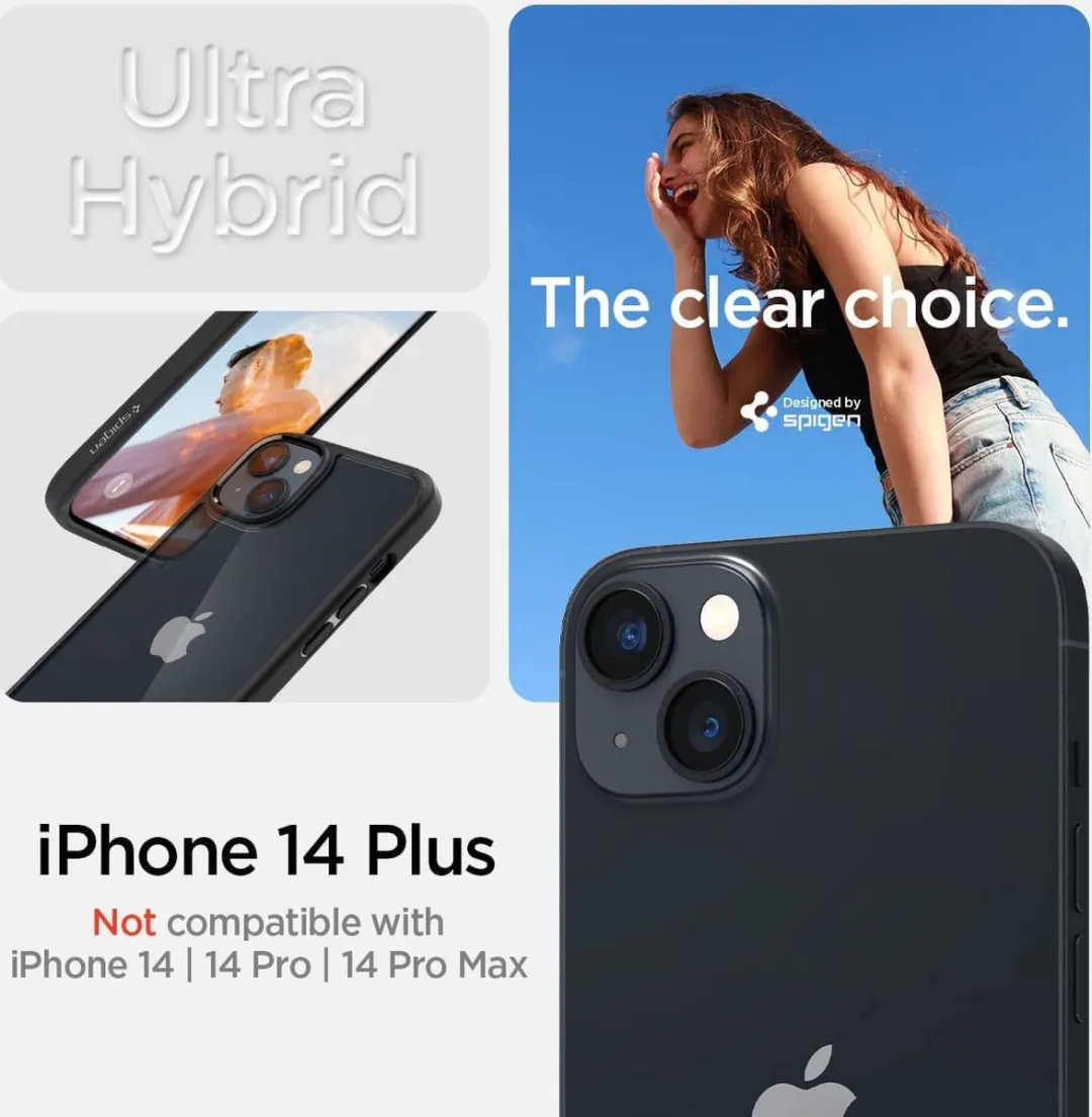 Spigen Ultra Hybrid ACS04901 iPhone 14 Plus Hoesje - Zwart - afbeelding 6 van 6