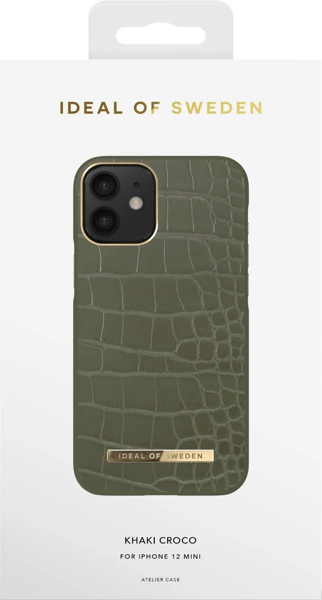 iDeal of Sweden Atelier Case iPhone 12 Mini - Khaki Croco - afbeelding 2 van 4