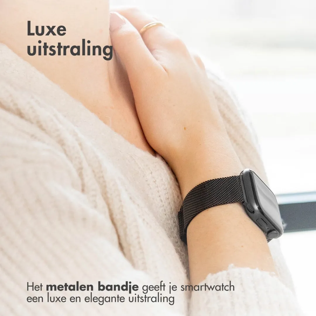 Imoshion Milanees Magnetisch Bandje Apple Watch - 44/45/46/49mm - Zwart