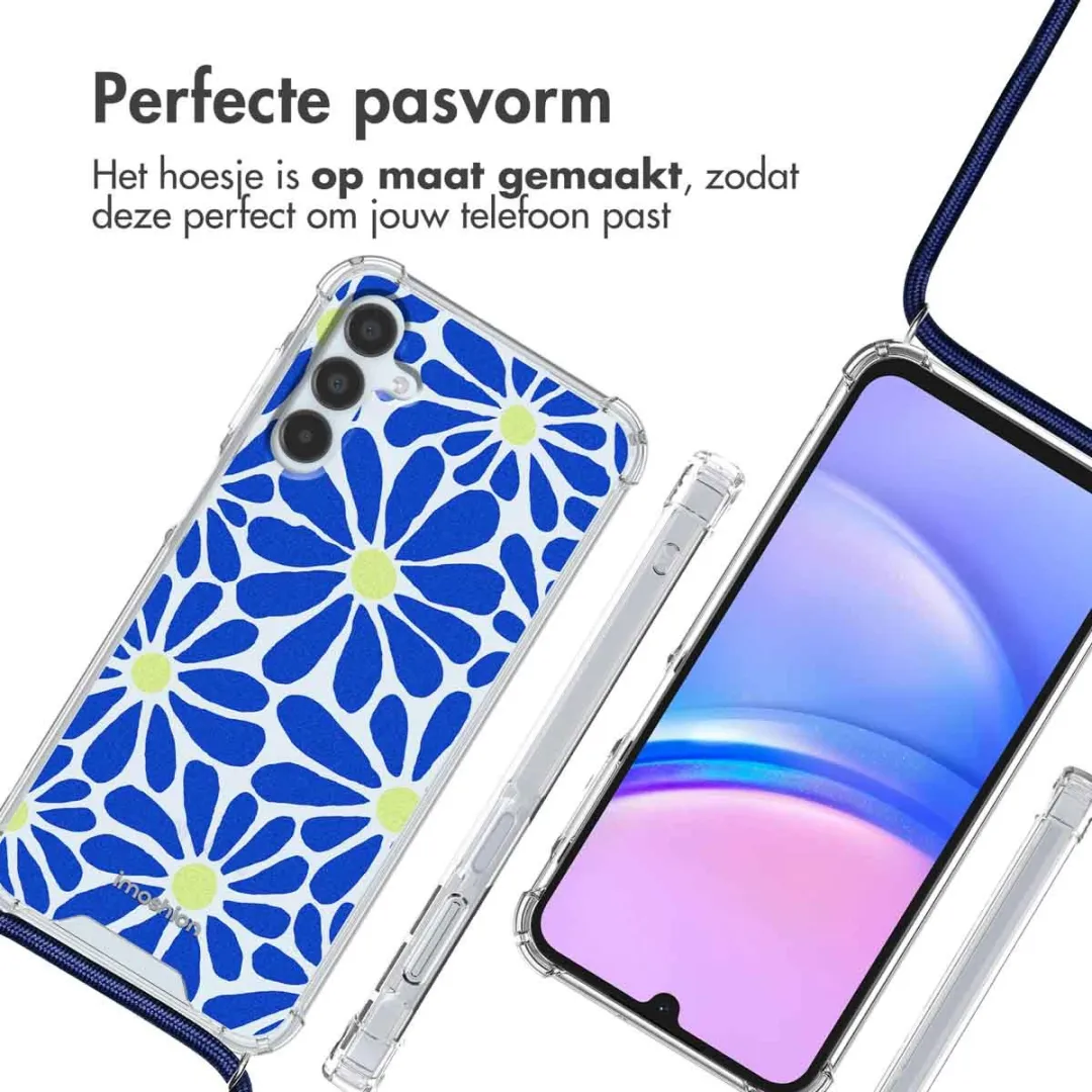 Imoshion Hoesje Samsung Galaxy A15 - Cobalt Blue Flowers Connect