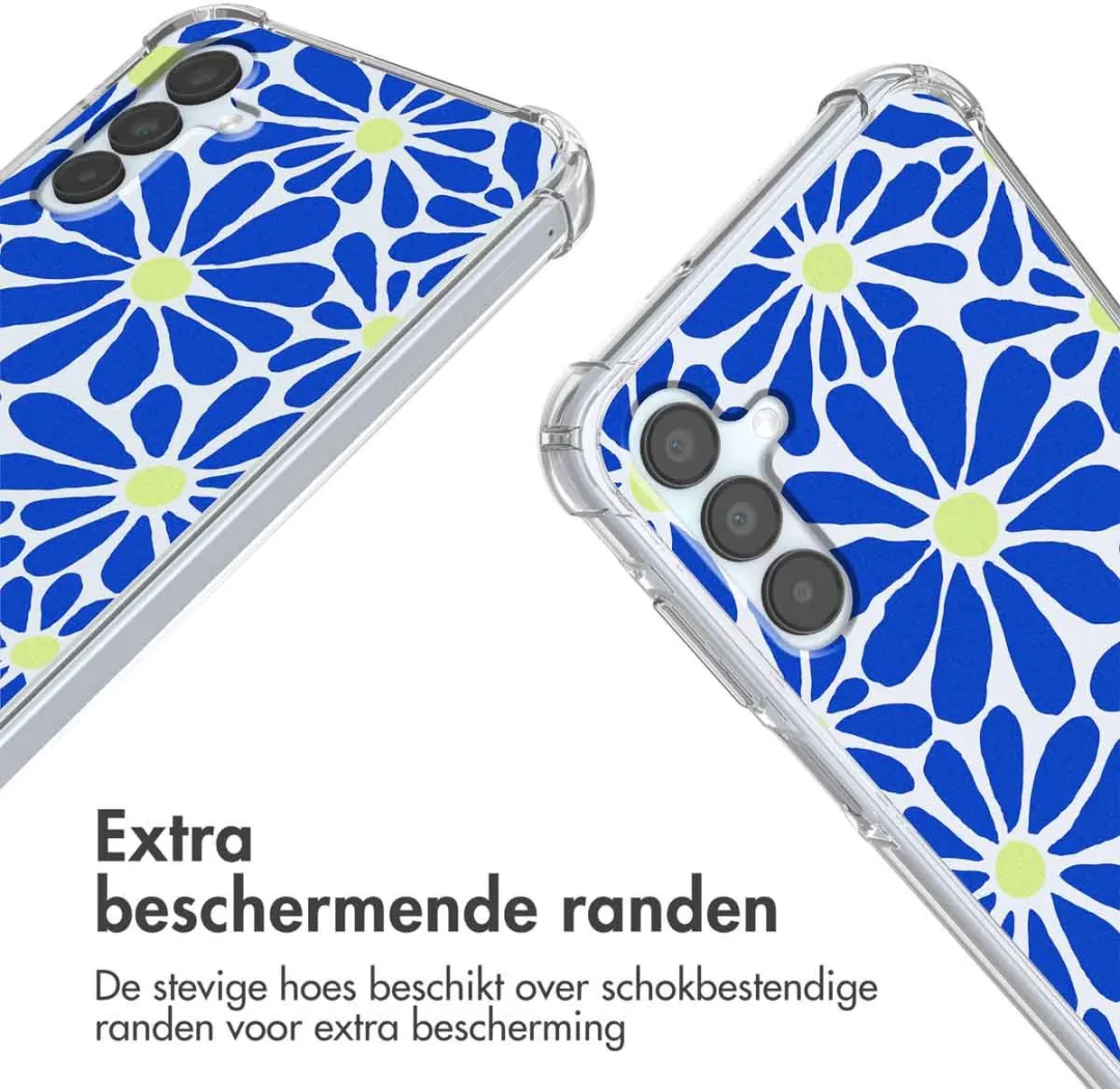 Imoshion Hoesje Samsung Galaxy A15 - Cobalt Blue Flowers Connect