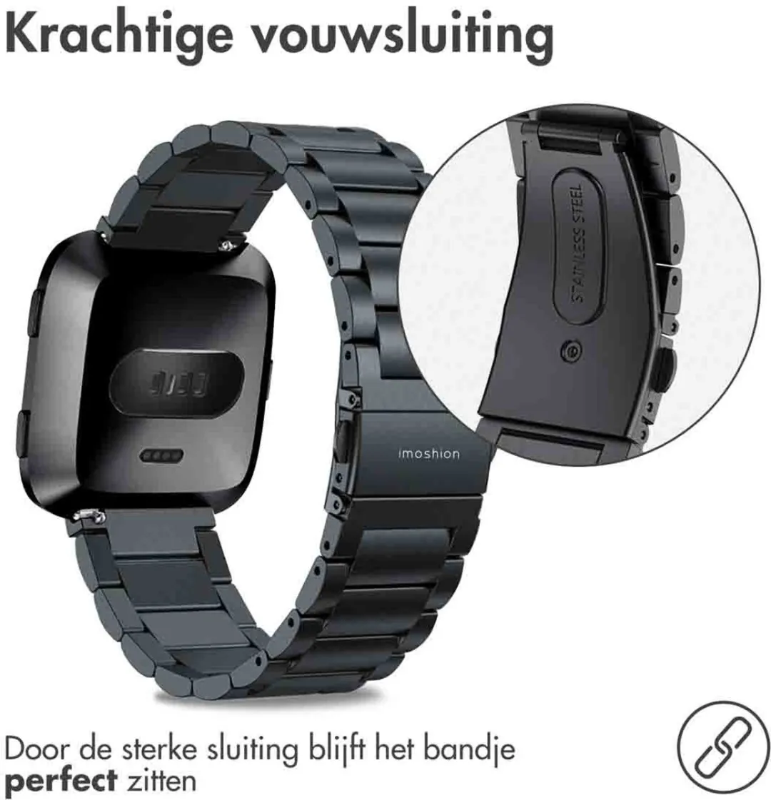 Imoshion Stalen Bandje Fitbit Versa - One Size - Zwart