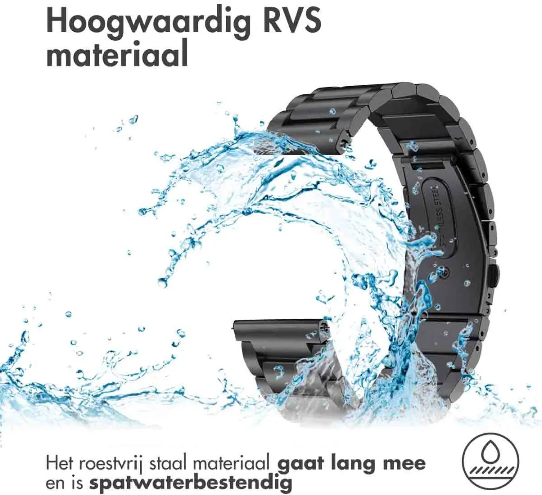 Imoshion Stalen Bandje Fitbit Versa - One Size - Zwart