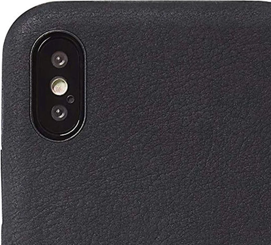 Decoded Leren Back Cover iPhone X/Xs DA8IPOXSO1BK - Hoesje met Pasjeshouder - Zwart
