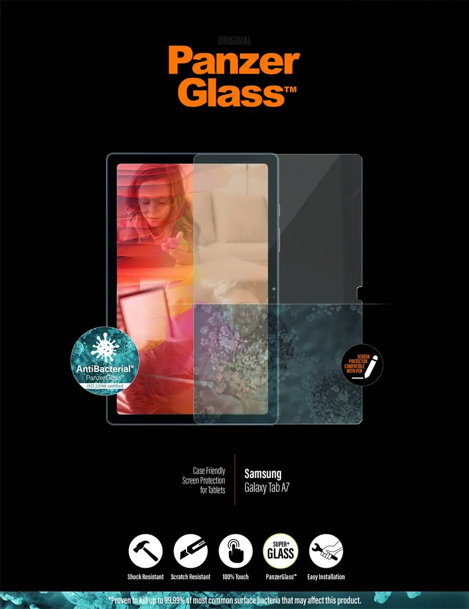 PanzerGlass Screenprotector Samsung Galaxy Tab A7 (2020) - Transparant