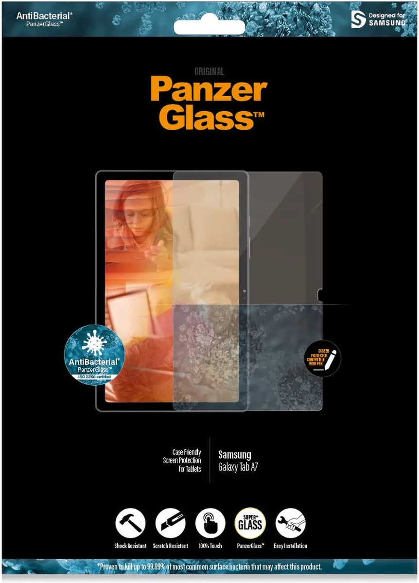 PanzerGlass Screenprotector Samsung Galaxy Tab A7 (2020) - Transparant