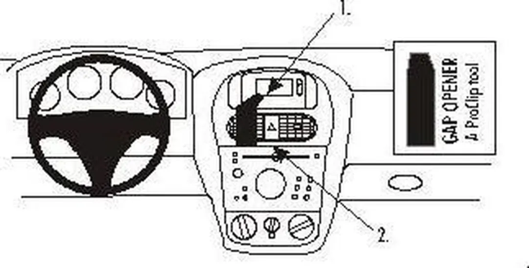 Brodit ProClip Center Mount ProClip Houder - Opel - Zwart - afbeelding 6 van 6