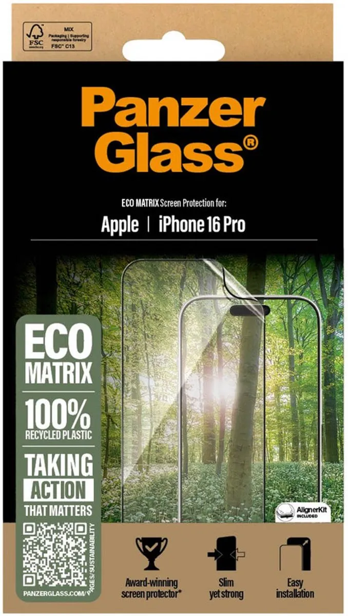 PanzerGlass Matrix Recycled iPhone 16 Pro Screenprotector 6257876