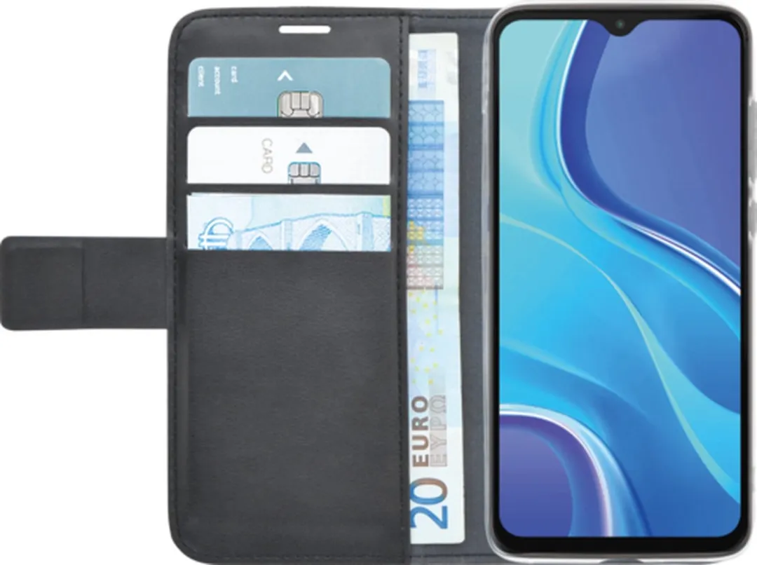 Azuri Xiaomi Redmi 9 Walletcase - 3 Pasjes - Zwart
