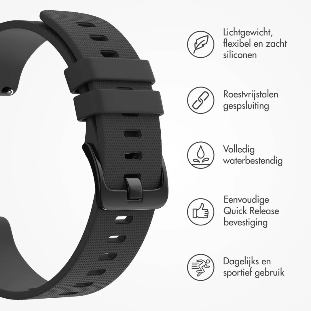 Imoshion Siliconen Sportbandje 22mm - Zwart