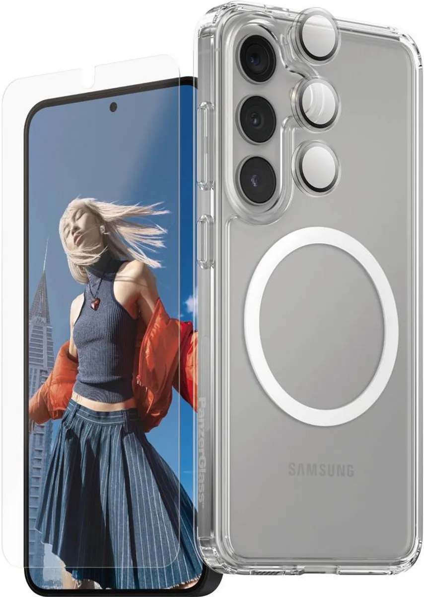 PanzerGlass Beschermset 3-in-1 Hoesje voor Samsung Galaxy S25 - Zwart