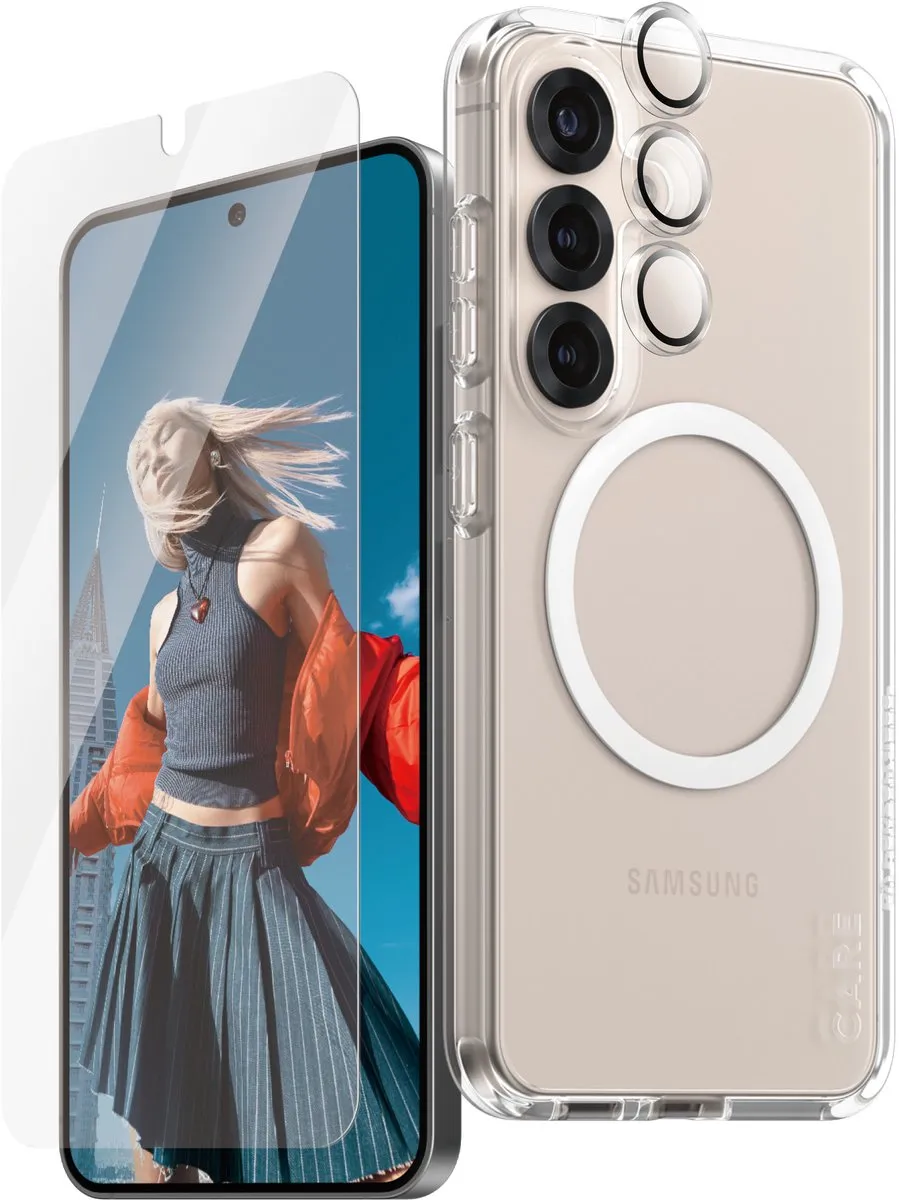 PanzerGlass Beschermset 3-in-1 Hoesje voor Samsung Galaxy S25 - Zwart