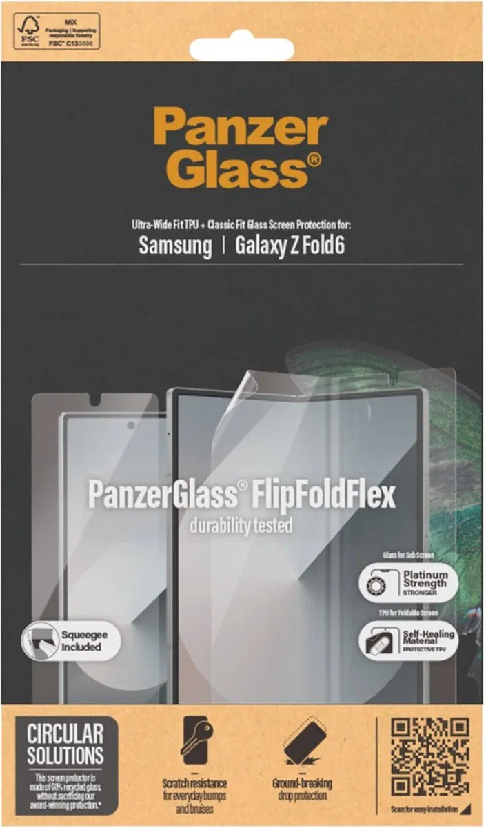 PanzerGlass Screenprotector Z Fold 6 - Antibacterieel