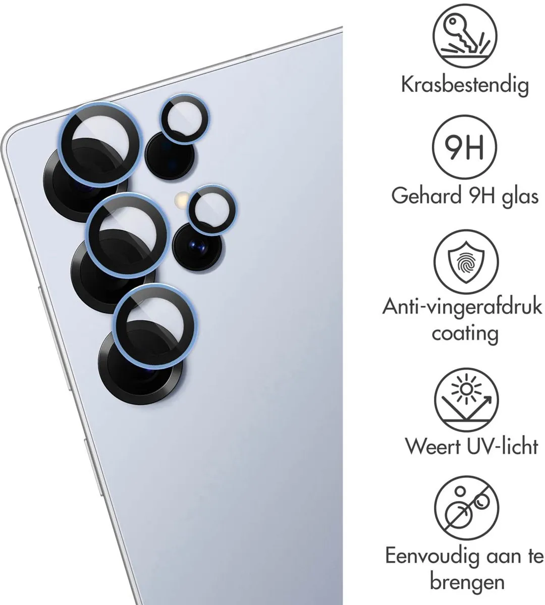 imoshiion Camera Lens Protector Samsung Galaxy S25 Ultra - 2 Stuks - Titanium Silverblue