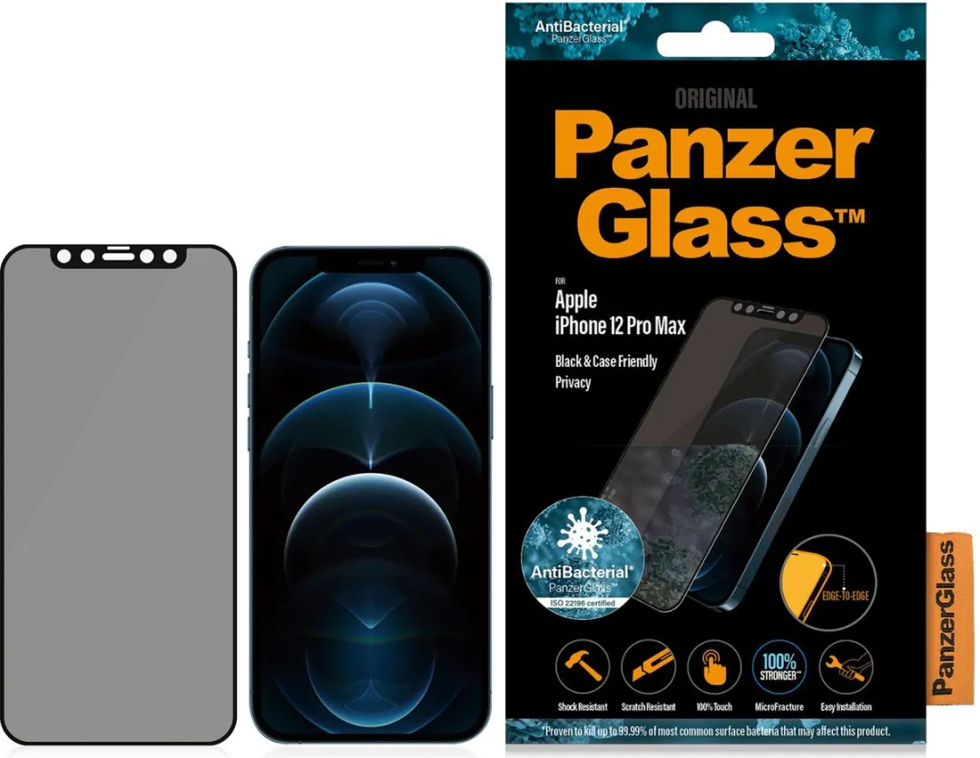 PanzerGlass PZ-P2712 Screenprotector iPhone 12 Pro Max - Zwart