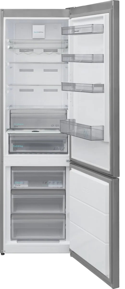 Sharp SJ-NBA32DMXPB-EU Koel- en vriescombinatie - Energieklasse B - Stille werking met slechts 35 dB - 266 liter koelkast en 101 liter vriezer