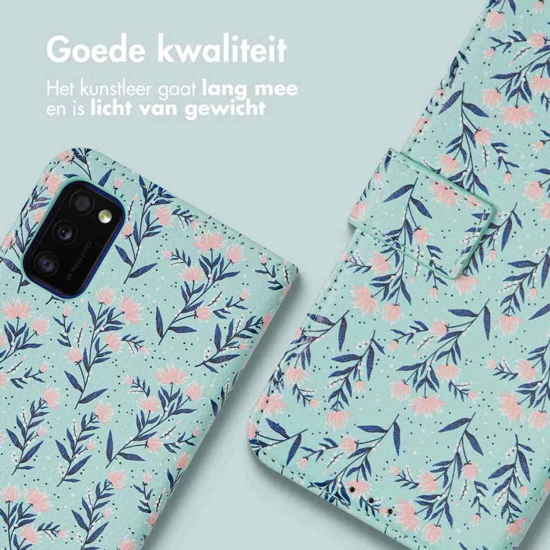 Imoshion Hoesje Samsung Galaxy A41 - Blue Flowers - 3 Pasjes