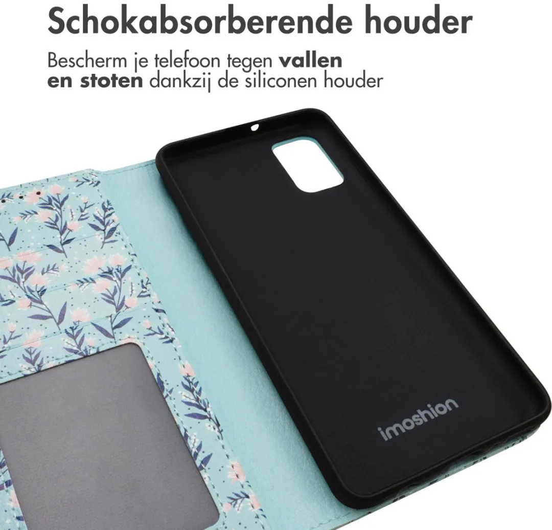 Imoshion Hoesje Samsung Galaxy A41 - Blue Flowers - 3 Pasjes