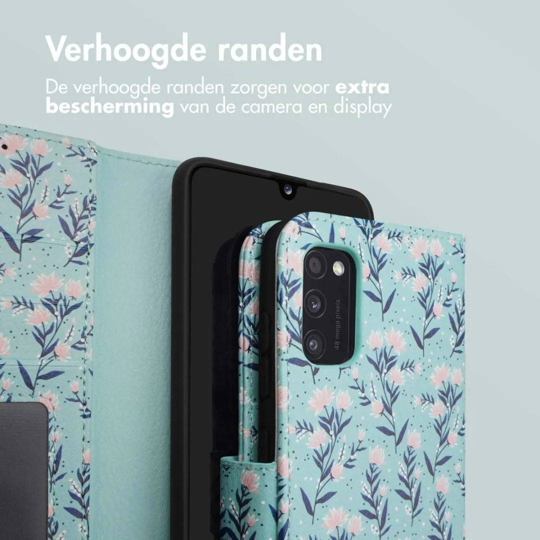 Imoshion Hoesje Samsung Galaxy A41 - Blue Flowers - 3 Pasjes - afbeelding 6 van 6