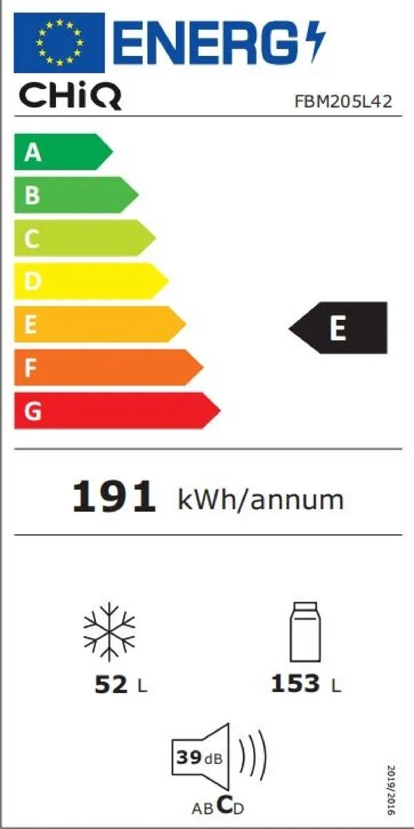 CHiQ FBM205L42 Koel-Vriescombinatie 205L - Low Frost