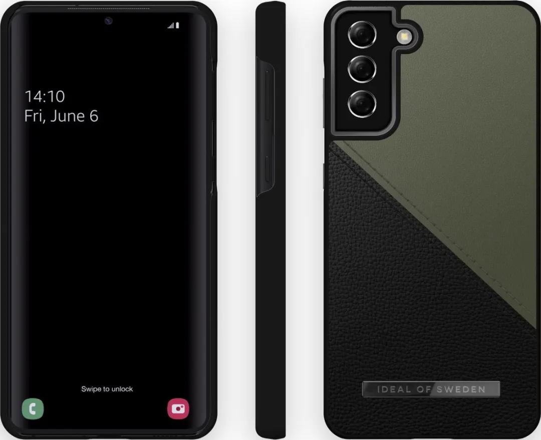 iDeal of Sweden Atelier Case Unity Samsung Galaxy S21+ - Onyx Black Khaki - afbeelding 2 van 3