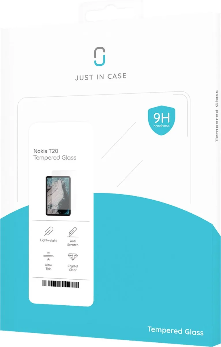 Just in Case Cazy Screenprotector Nokia T20 - Glas - Transparant