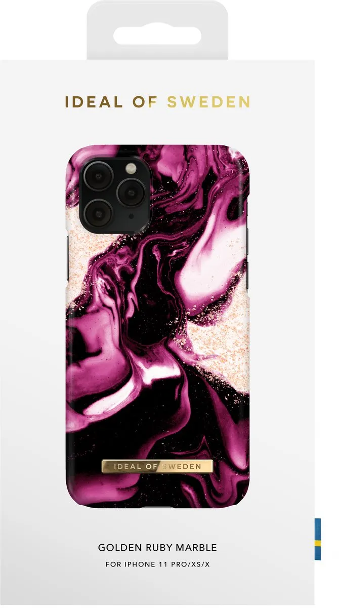 iDeal of Sweden iPhone 11 Pro/XS/X Hoesje Golden Ruby Marble - IDFCAW21-I1958-319