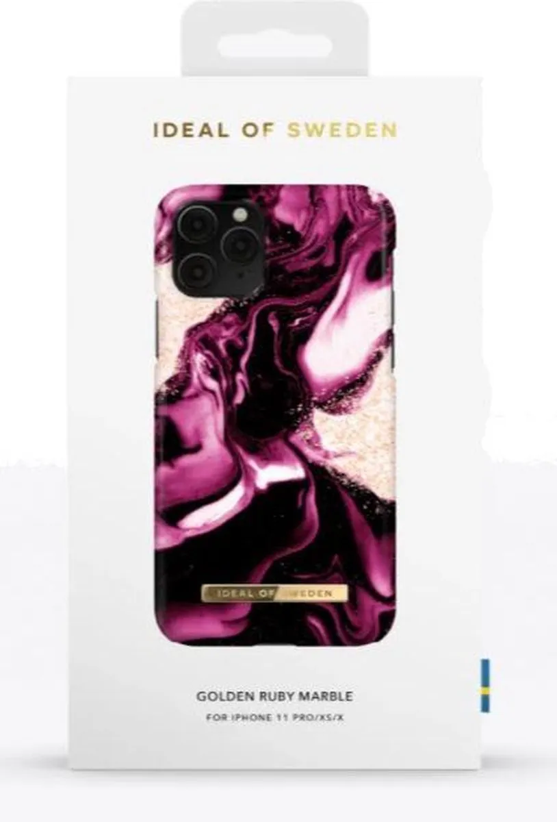 iDeal of Sweden iPhone 11 Pro/XS/X Hoesje Golden Ruby Marble - IDFCAW21-I1958-319
