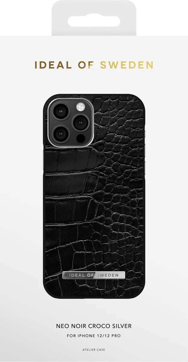 iDeal of Sweden Atelier Case iPhone 12 Pro Neo Noir Croco Silver - IDACSS22-I2061-306
