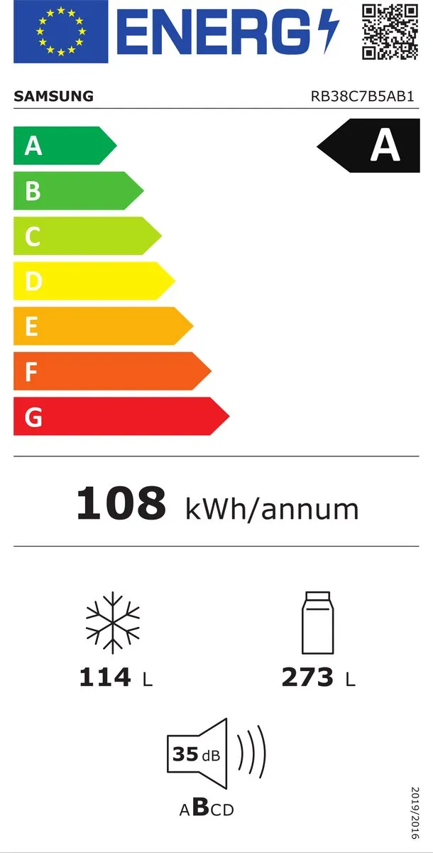 Samsung Bespoke RB38C7B5AB1 Koel-vriescombinatie 387L - Zwart