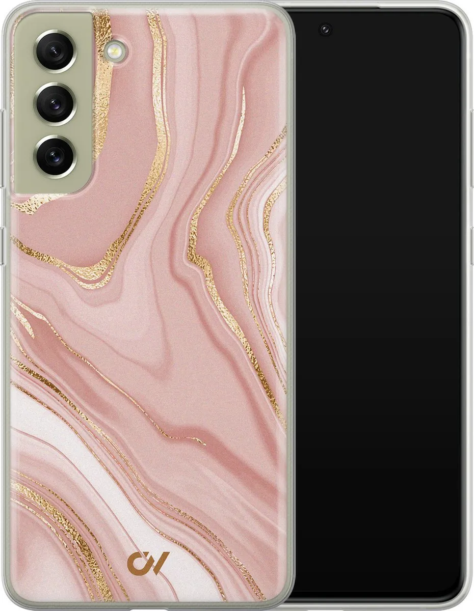 Casevibes Samsung Galaxy S21 FE Hoesje - Rose Marble