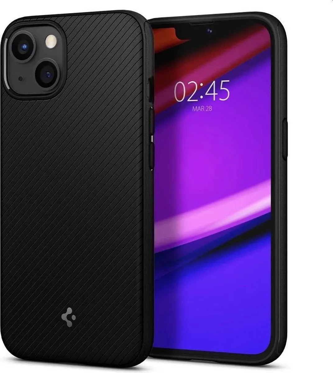 Spigen Armor Magneetring TPU Hoesje iPhone 13 - Zwart - afbeelding 6 van 6