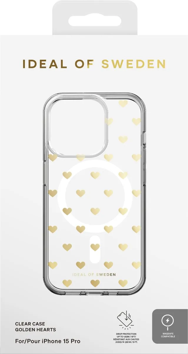 iDeal of Sweden Clear Case MagSafe iPhone 15 Pro Golden Hearts - IDSICMS-I2361-83 - afbeelding 5 van 6