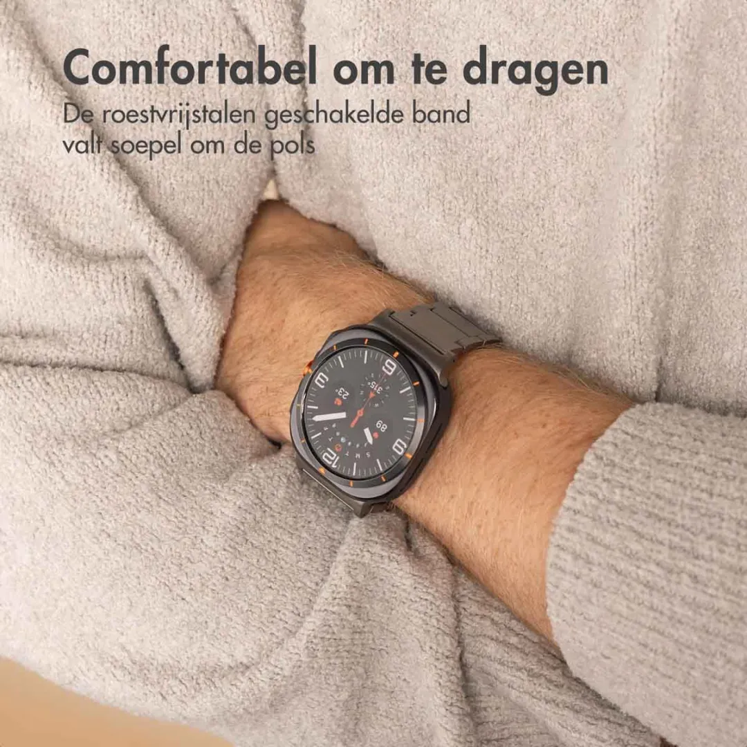 Accezz Mat Titanium Bandje - Samsung Galaxy Watch Ultra - One Size - Zilver