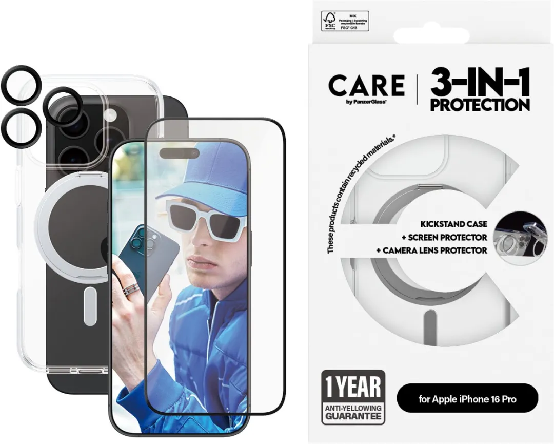 PanzerGlass 3-in-1 Keramische Bundel iPhone 16 Pro