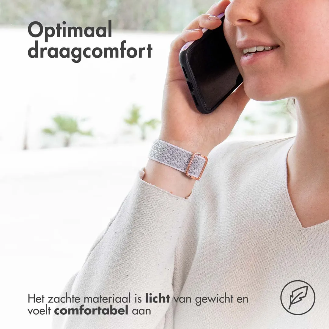 Imoshion Elastisch Nylon Bandje Apple Watch 44-49mm - Lichtgrijs