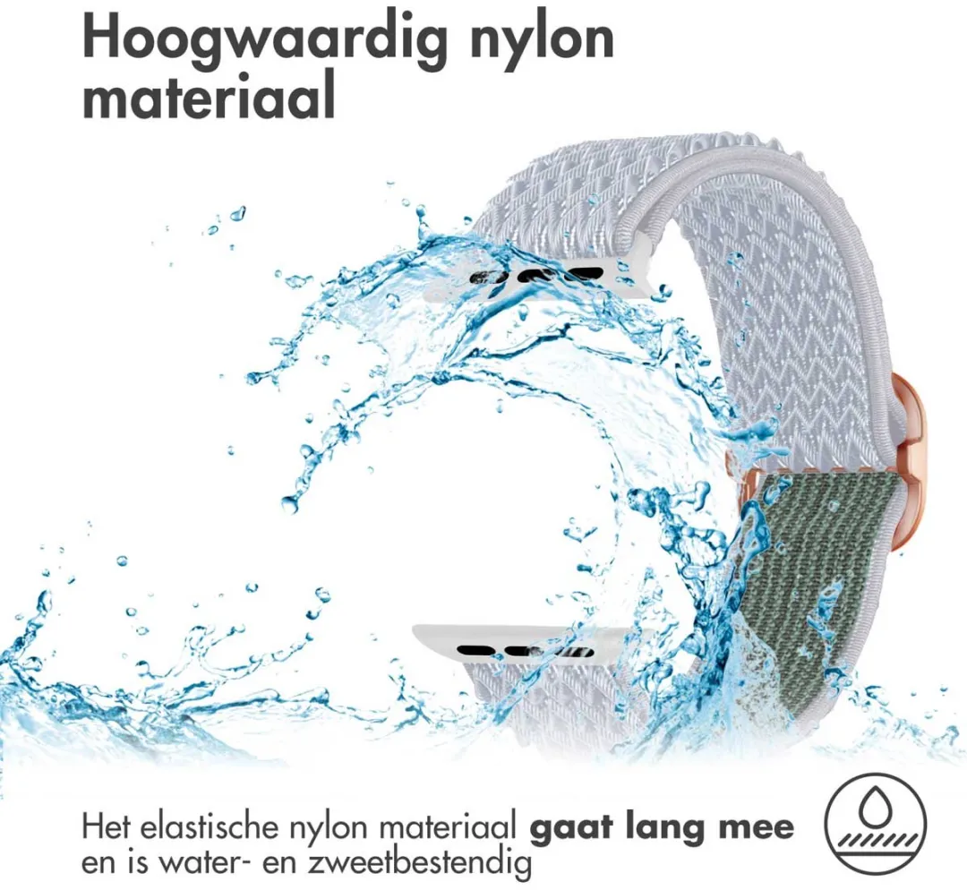 Imoshion Elastisch Nylon Bandje Apple Watch 44-49mm - Lichtgrijs