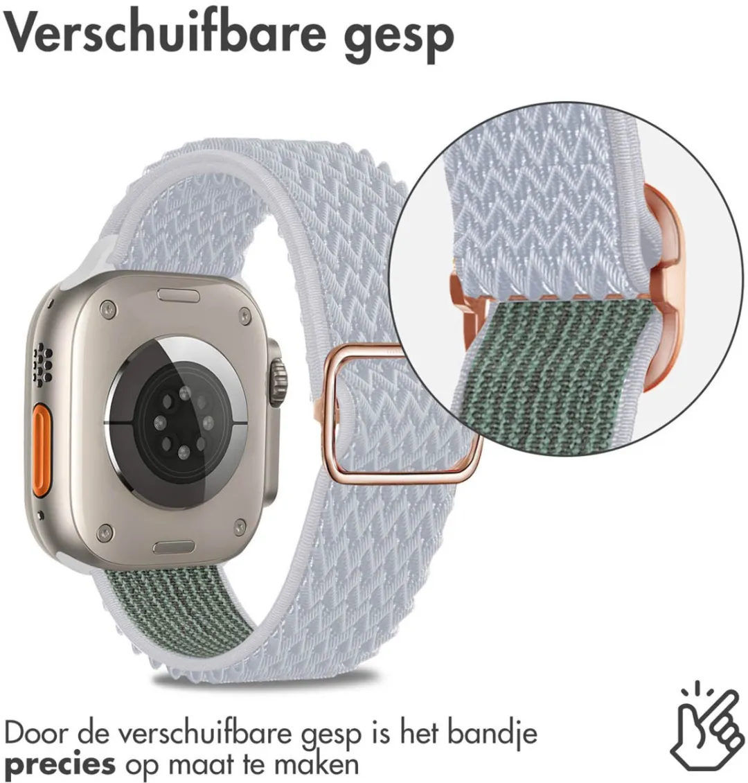 Imoshion Elastisch Nylon Bandje Apple Watch 44-49mm - Lichtgrijs