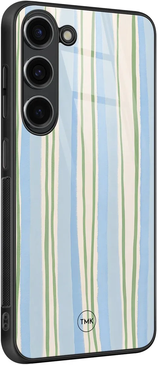 Casevibes Hoesje Samsung Galaxy S23 - Blauw Pastelstrepen