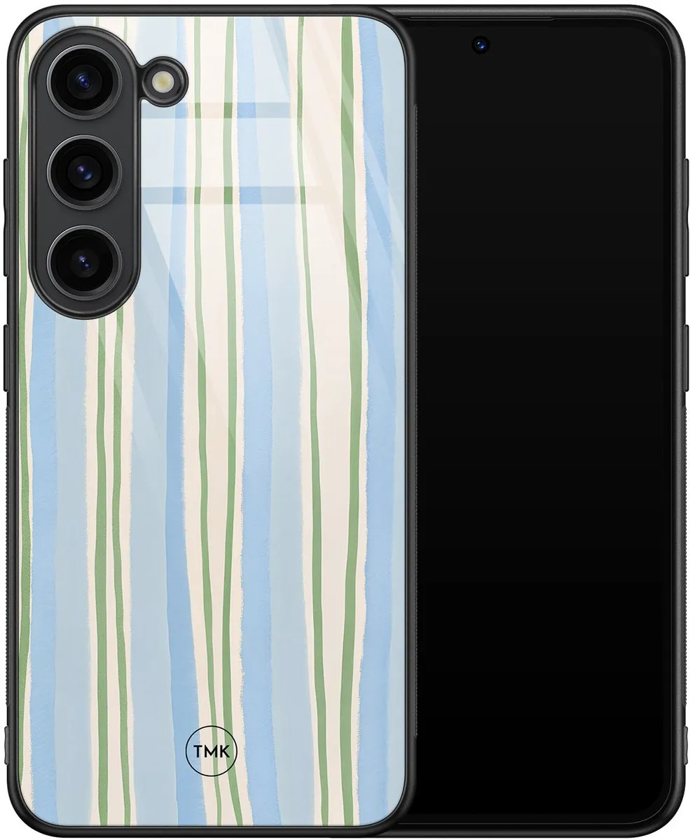Casevibes Hoesje Samsung Galaxy S23 - Blauw Pastelstrepen