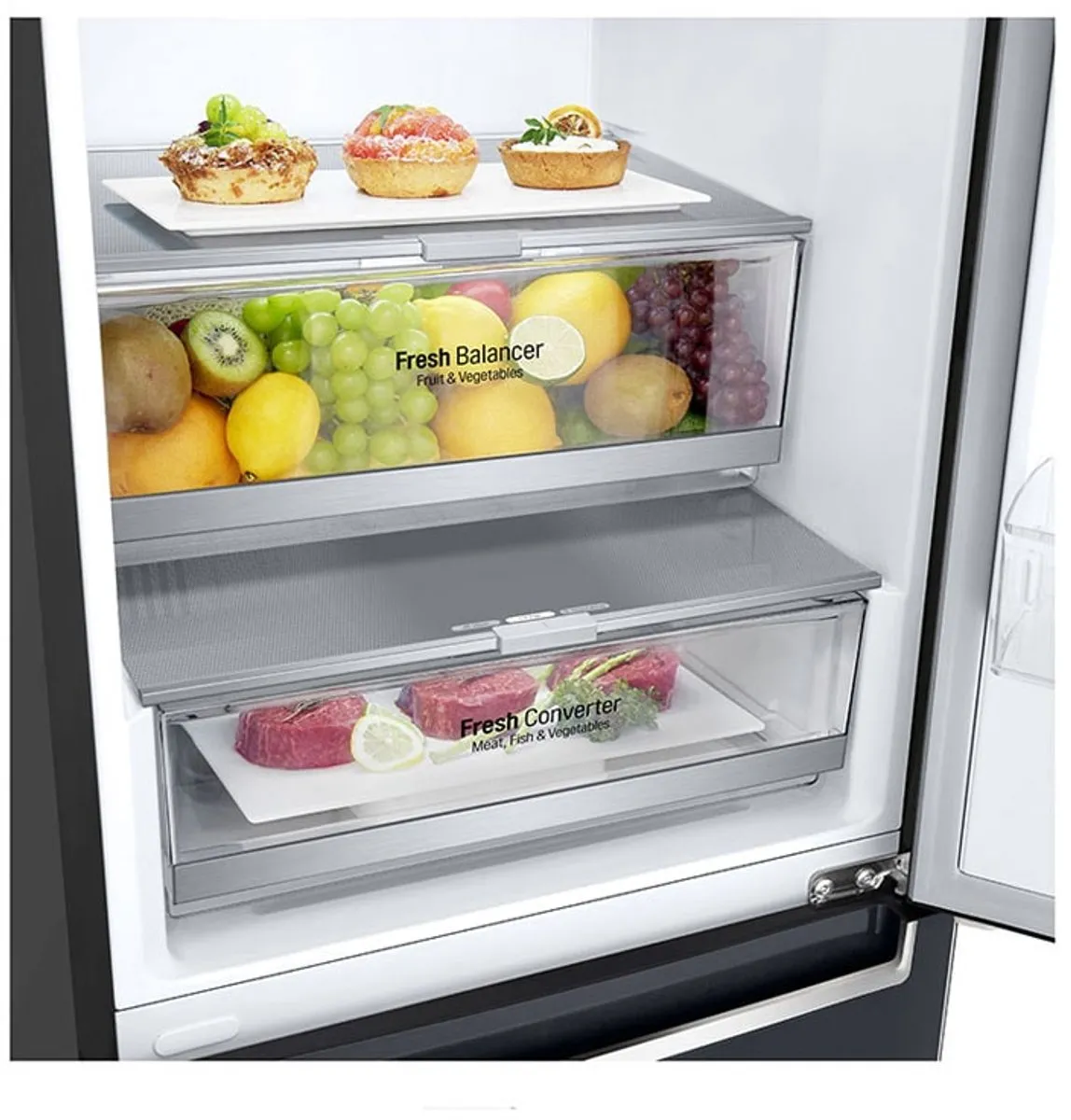 LG GBB72MCDMN Koel-Vriescombinatie 384L - Zwart