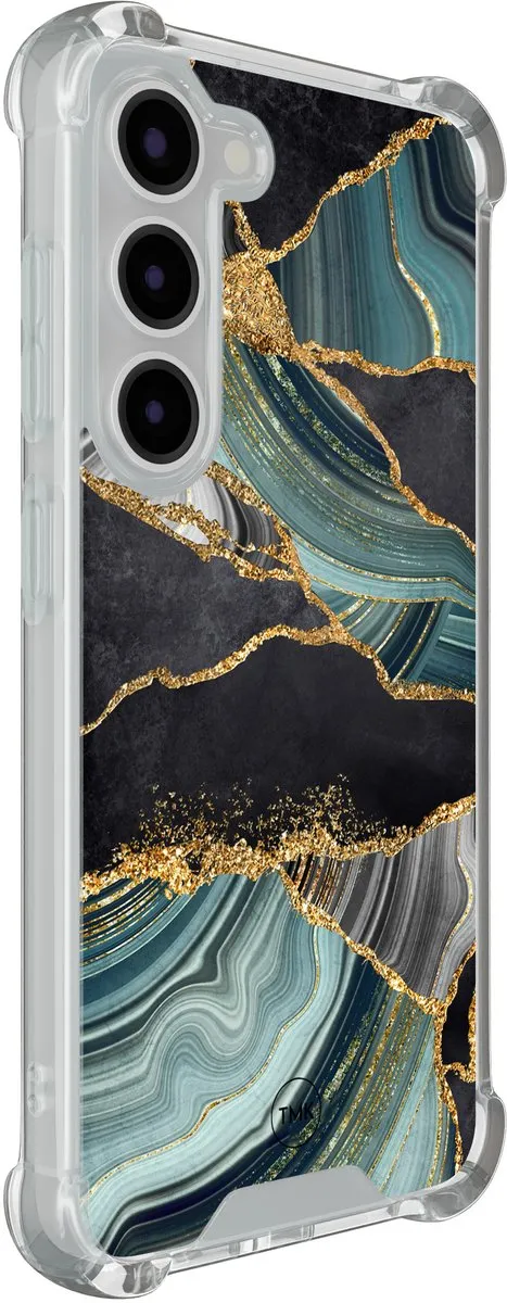 Casevibes S/S23/S/017 Shockproof Hoesje Samsung Galaxy S23 - Marble Jade Stone